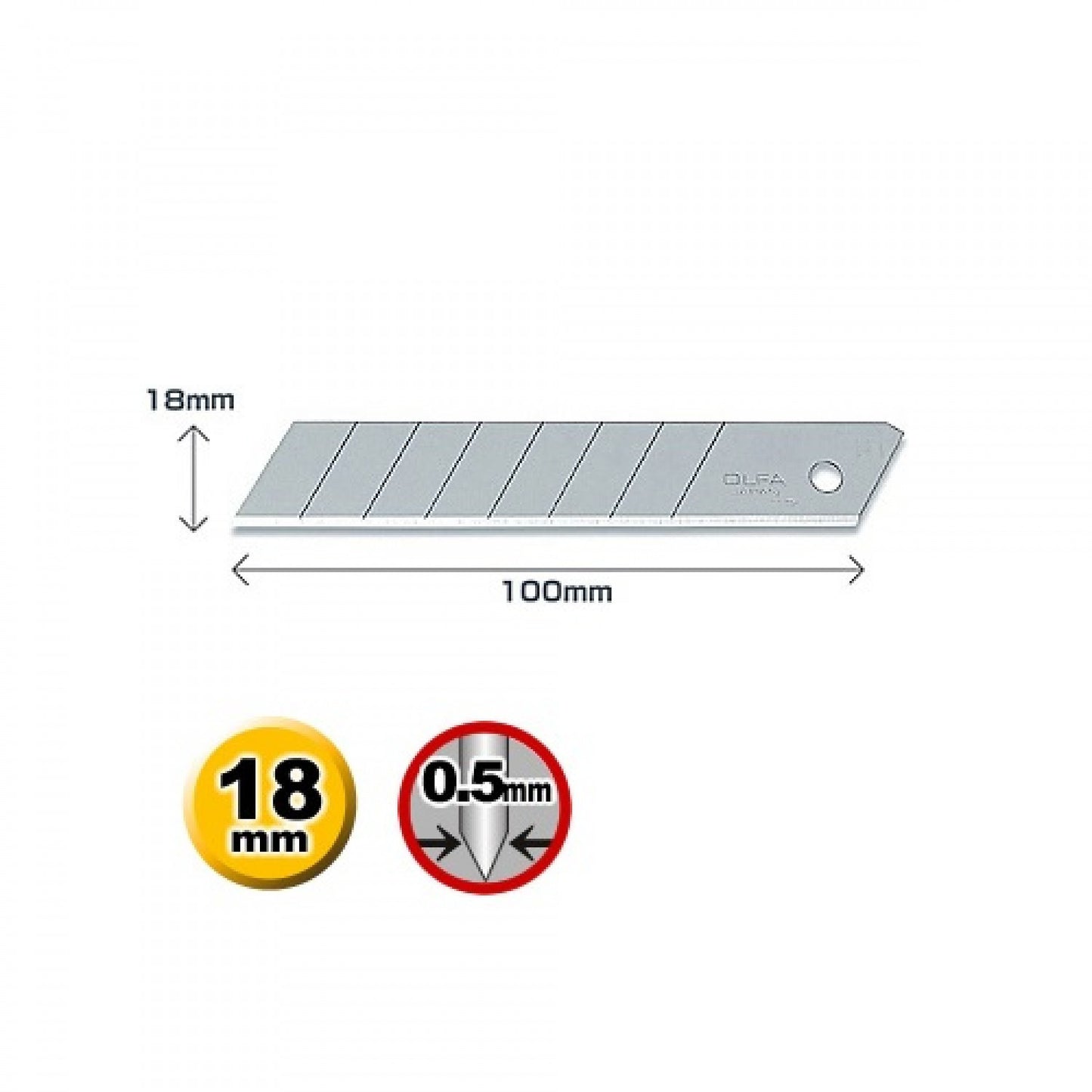 Olfa - Heavy-Duty Snap-Off Blades 18 mm (Pack of 50)